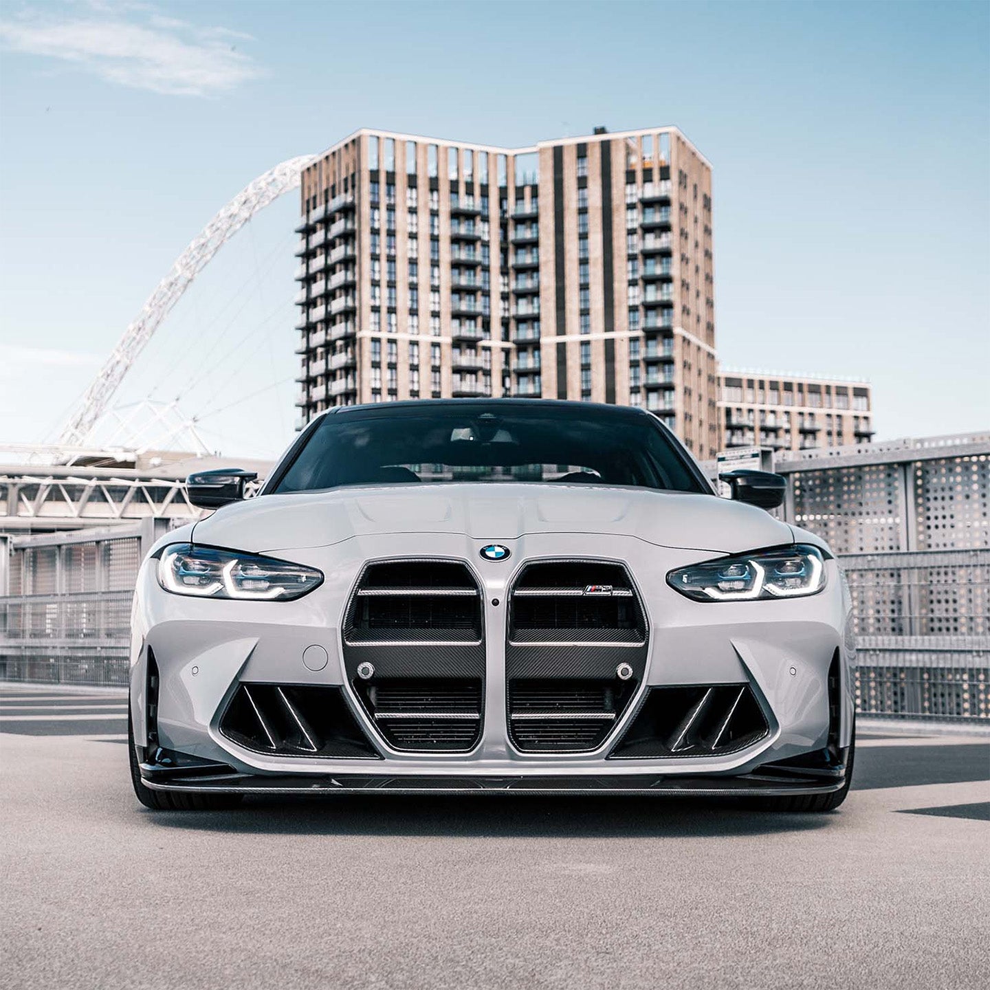 BMW M3 & M4 G80/G82/G83 with Carbon Fibre OEM+ Front Grille Installed - Front View