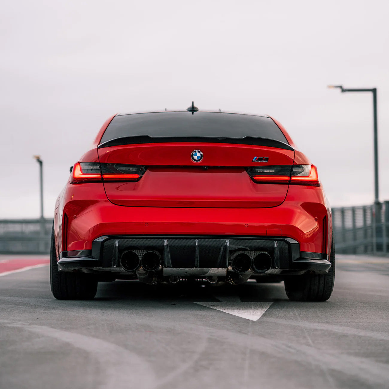 BMW M3 & M4 G80/G82/G83 with Carbon Fibre OEM+ Rear Diffuser Installed - Rear View