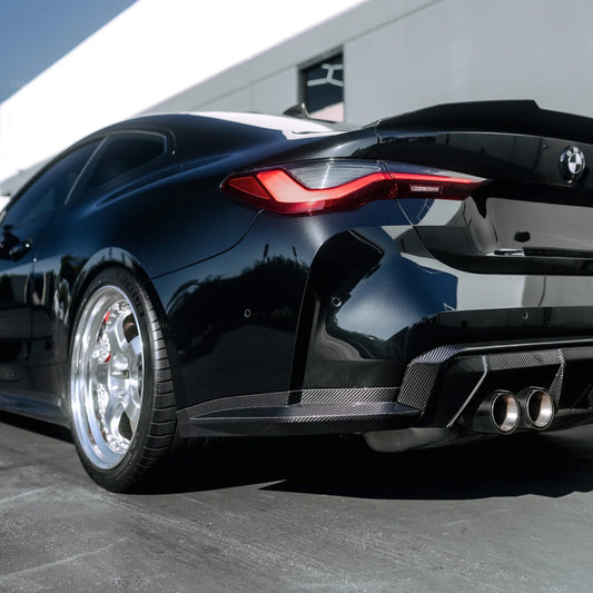 BMW M3 & M4 G80/G82/G83 with Carbon Fibre OEM+ Rear Side Winglets Installed - Side View