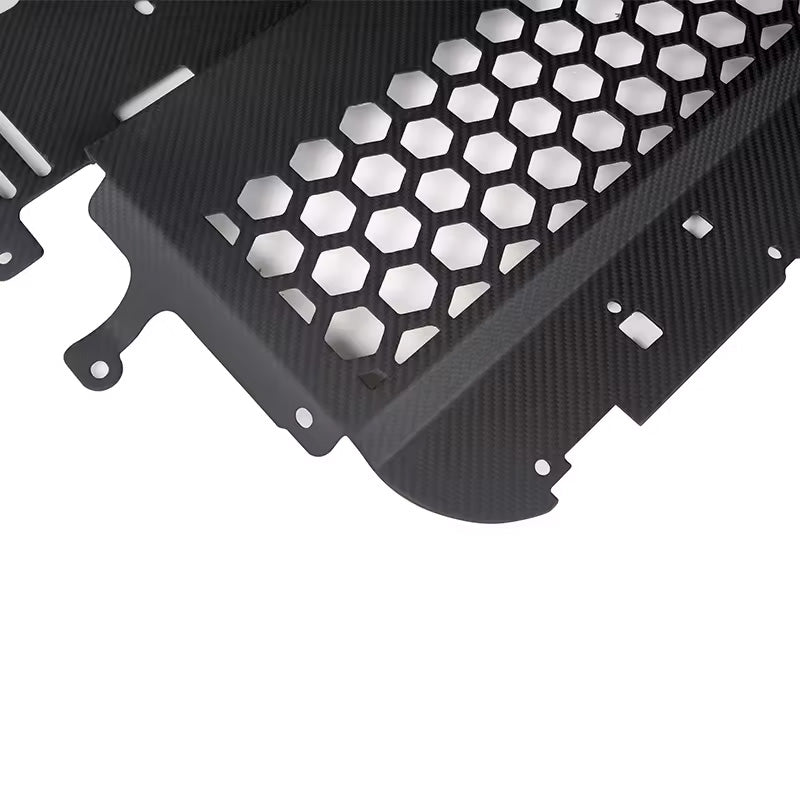 Close-Up of Carbon Fibre Skid Plate Oil Cooler Guard for BMW M3 & M4 - Detailed View