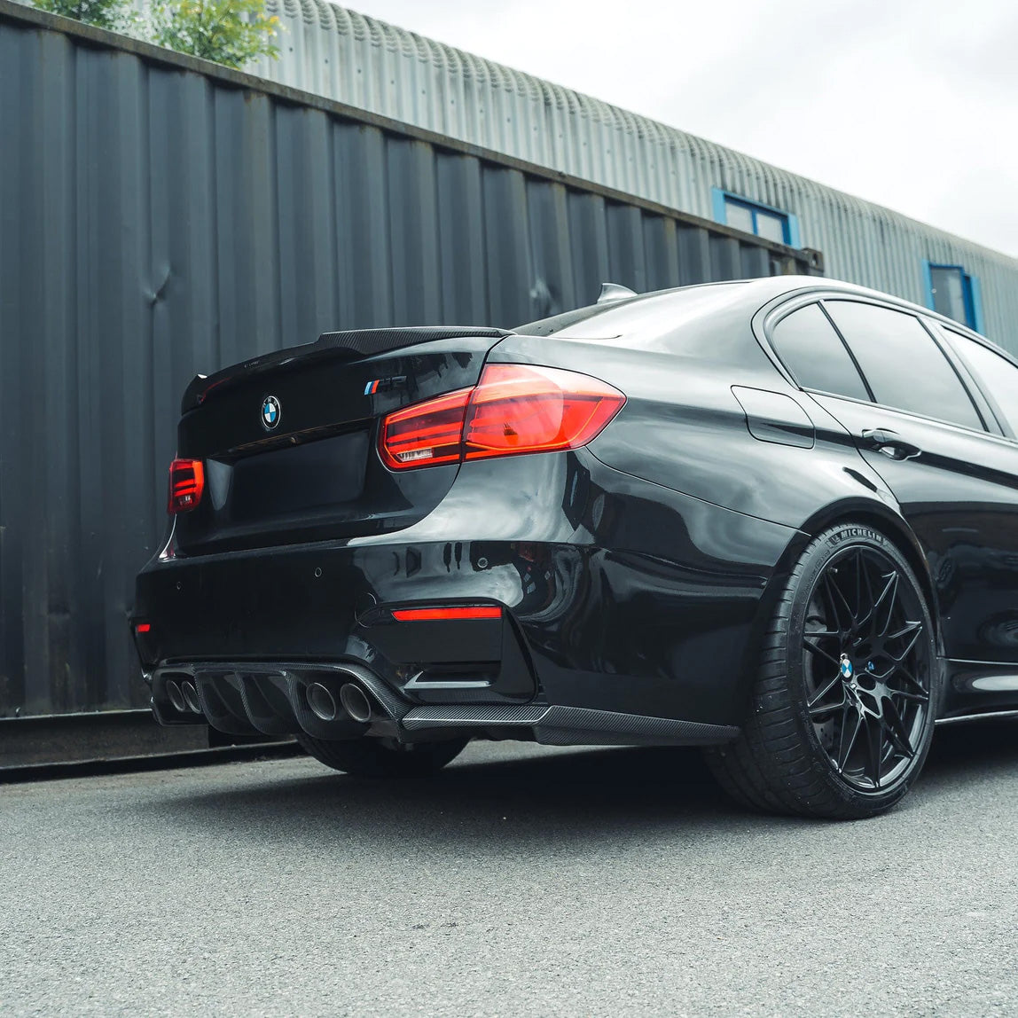 BMW M3 F80 with Carbon Fibre Vorsteiner Rear Spoiler Installed - Rear View