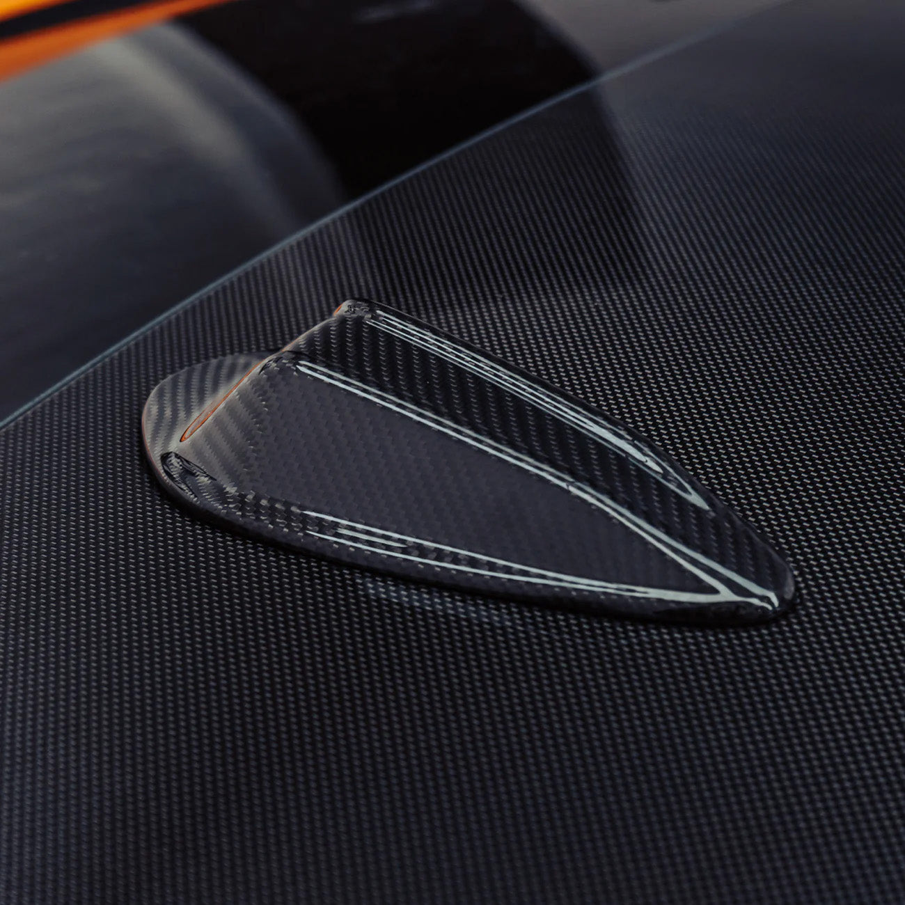 BMW M3 G80 LCI with Carbon Fibre Antenna Cover Installed - Roof View