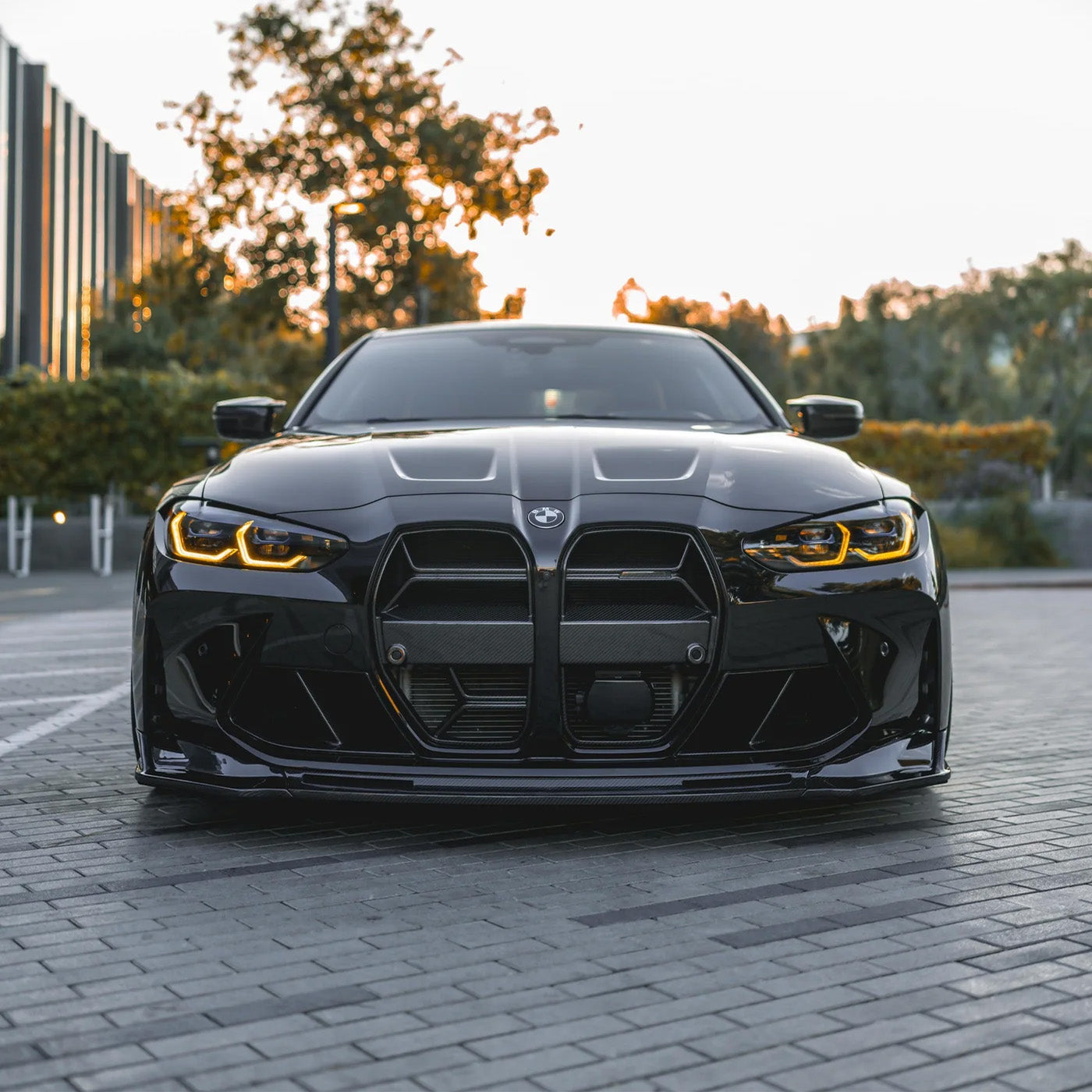 BMW M3 G80 with CSL Yellow DRL LEDs Installed – Front View