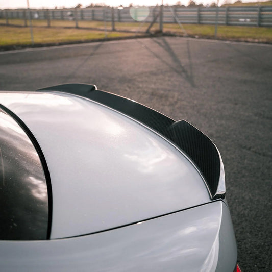 BMW M3 G80 with Carbon Fibre CS Rear Spoiler Installed - Side View