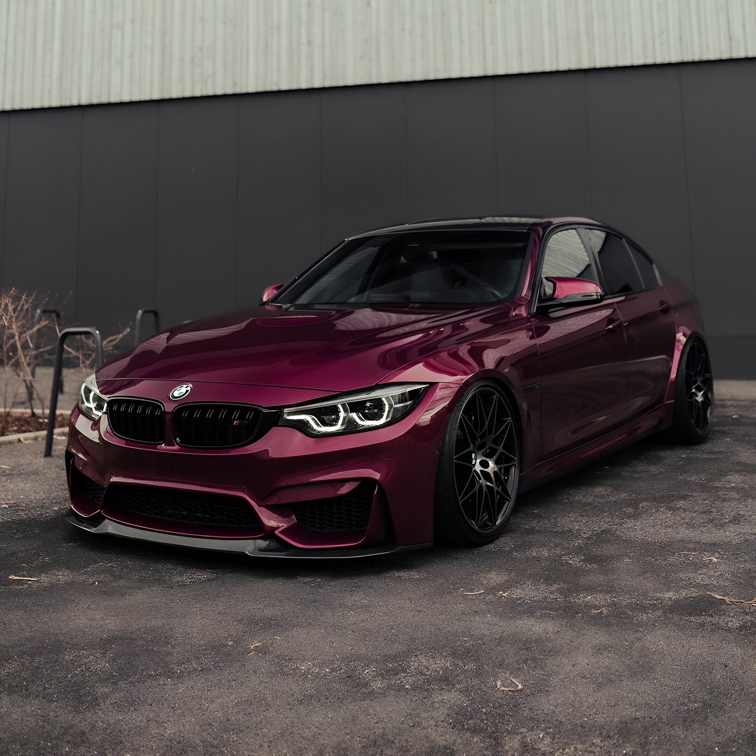 BMW M3 F80 with Carbon Fibre CS Front Splitter Installed - Side View
