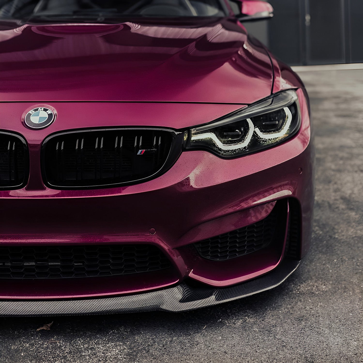 BMW M4 F82 with Carbon Fibre CS Front Splitter Installed - Front View