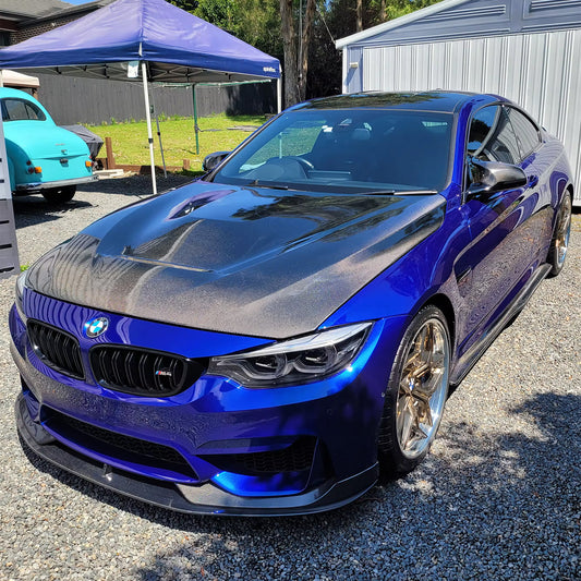 BMW M3 F80 with Carbon Fibre GTS Hood Installed - Side View