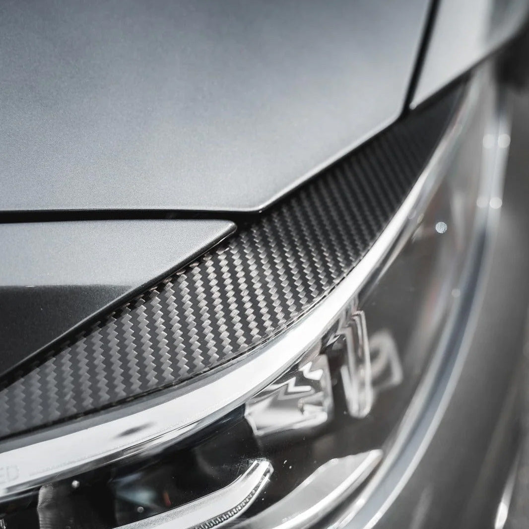 BMW M4 F82 with Carbon Fibre Headlight Eyelids Installed - Close-up View