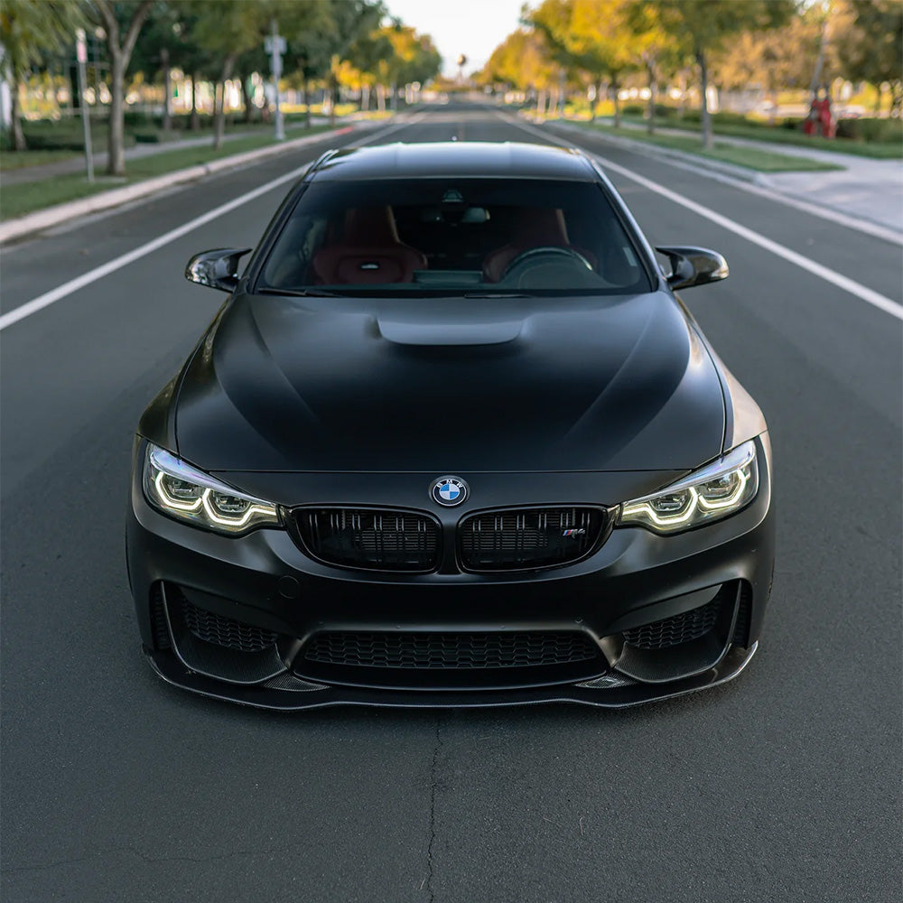 BMW M4 F82 with Carbon Fibre PSM Front Splitter Installed - Front 
View