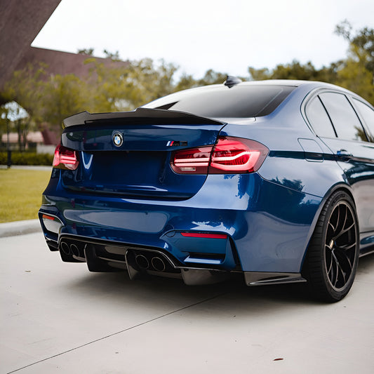 BMW M3 F80 with Carbon Fibre PSM Rear Diffuser Installed - Side View