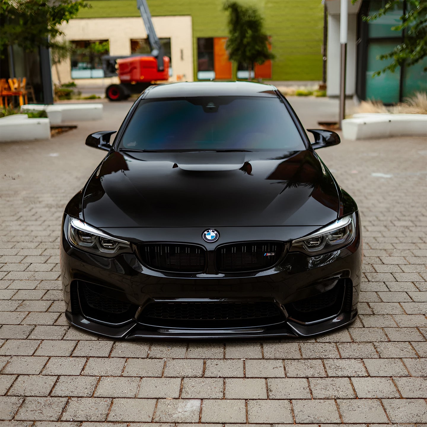 BMW M3 F80 with Carbon Fibre VR Front Splitter Installed - Front View