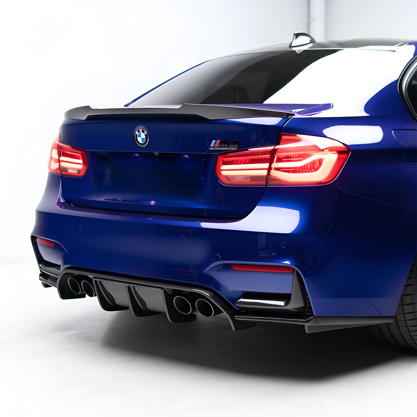 BMW M3 F80 with Carbon Fibre Vorsteiner Rear Diffuser Installed - Side View