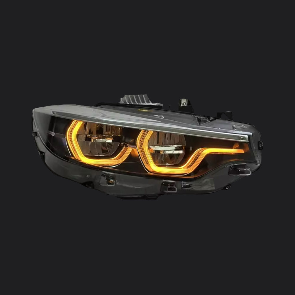 Ikon Style LCI Headlight Set for BMW M3 & M4 (F80/F82/F83) – Product View Amber DRL