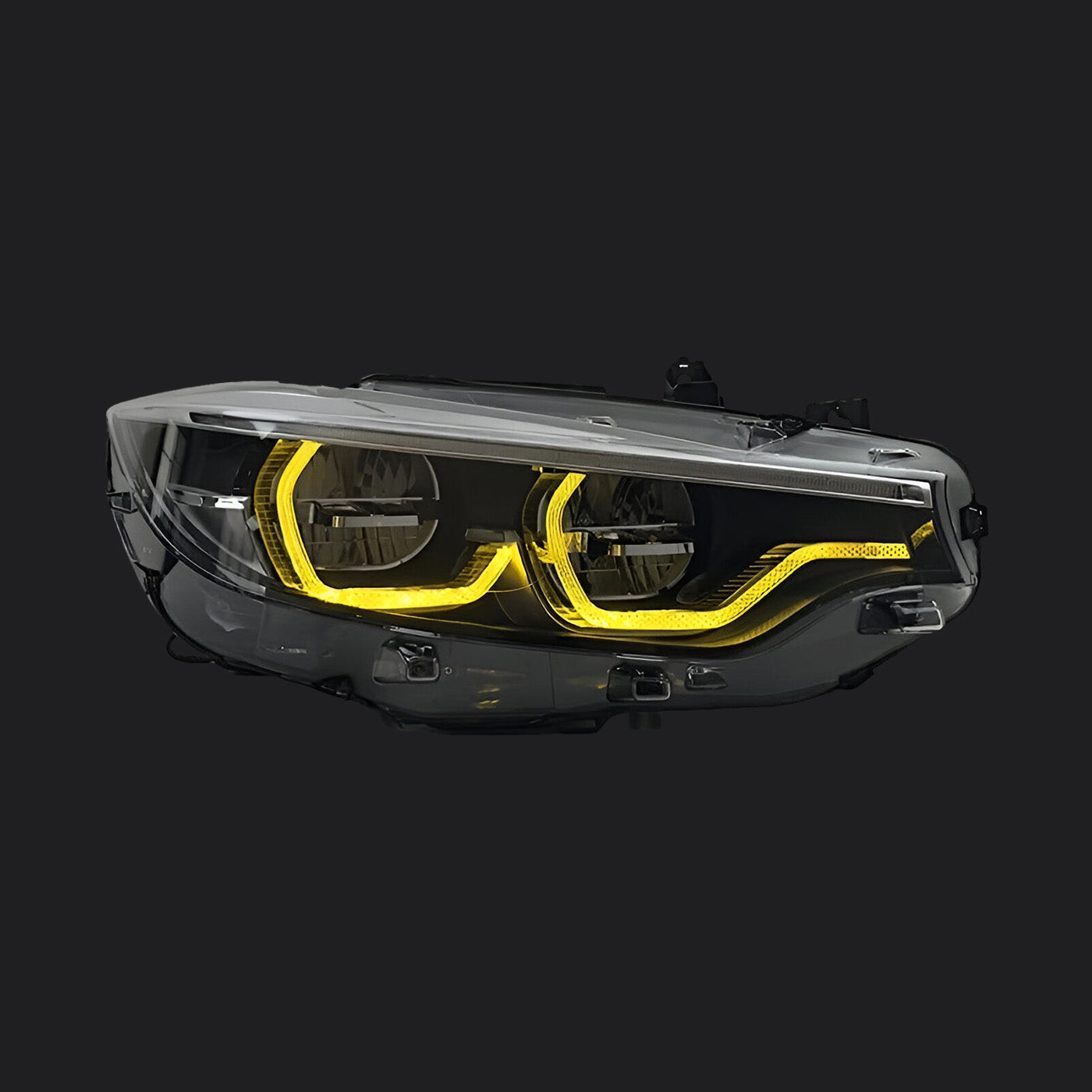 Ikon Style LCI Headlight Set for BMW M3 & M4 (F80/F82/F83) – Product View Yellow DRL