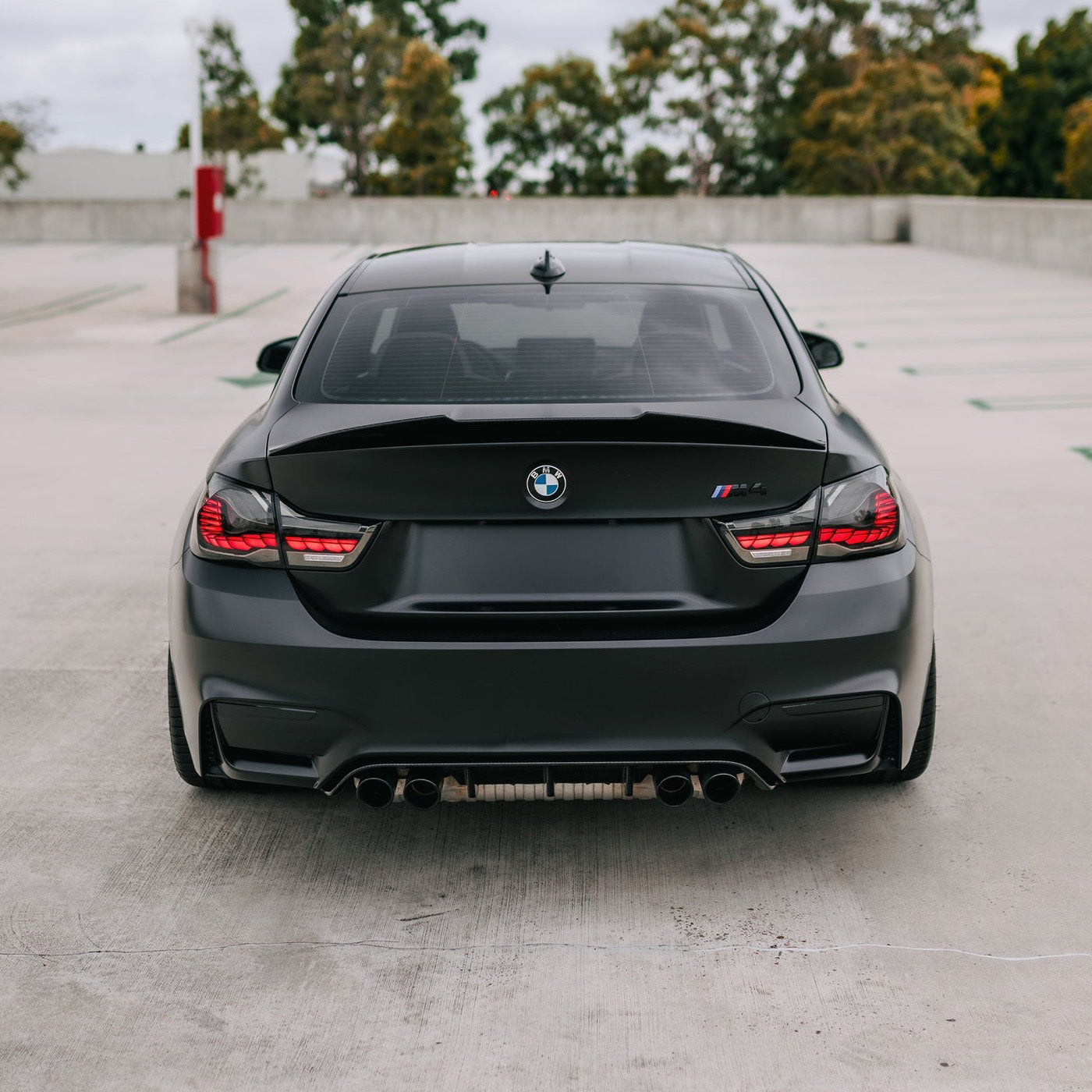 BMW M4 F82 with GTS Style OLED Tail Lights Installed – Rear View
