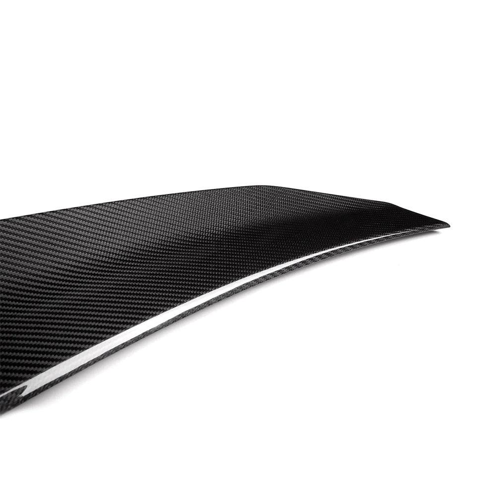 Zoomed View of Carbon Fibre Ducktail Rear Spoiler for BMW M4 (G82) - White Background