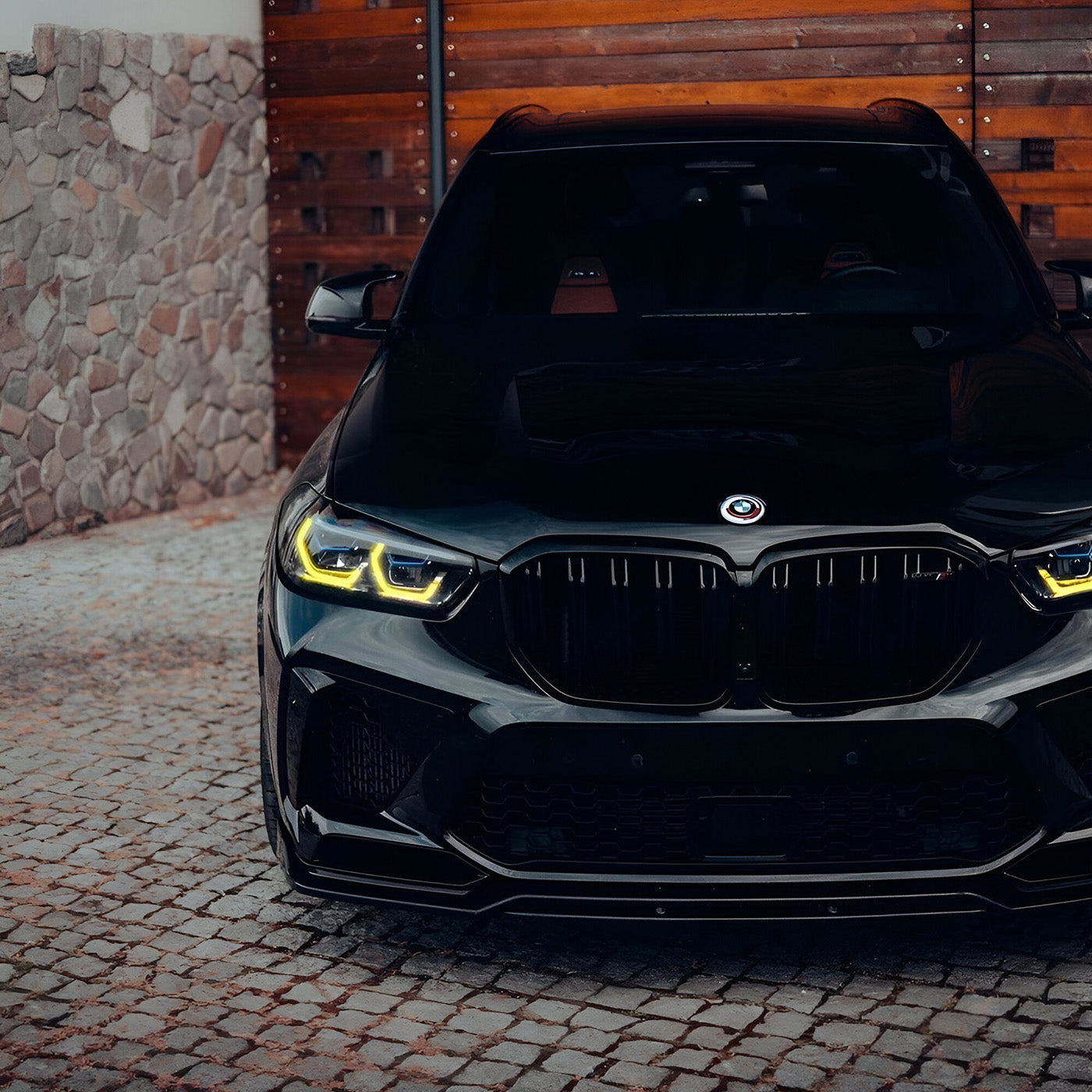 Angled View of CSL Yellow DRL LED Modules for BMW X5M & X6M