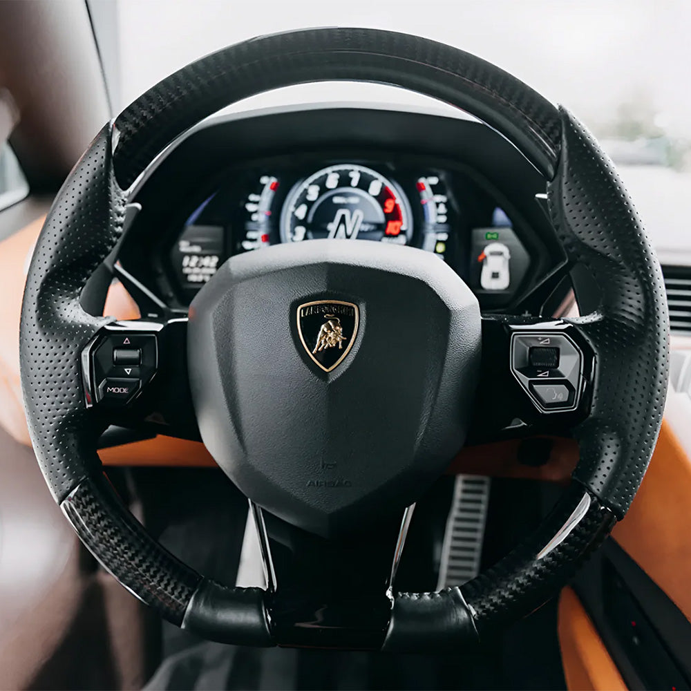 Lamborghini Aventador Steering Wheel Installed - Front View