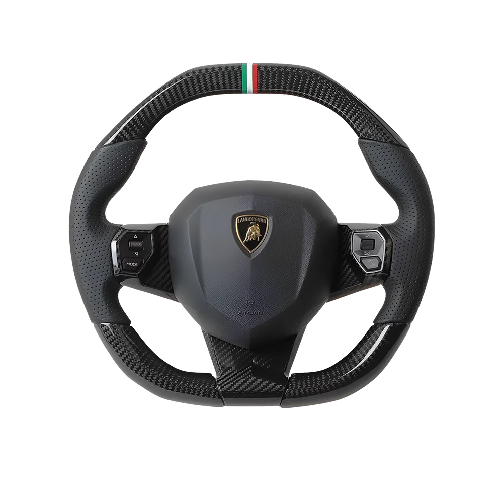 Customisable Carbon Fibre Steering Wheel for Lamborghini Aventador - Transparent View