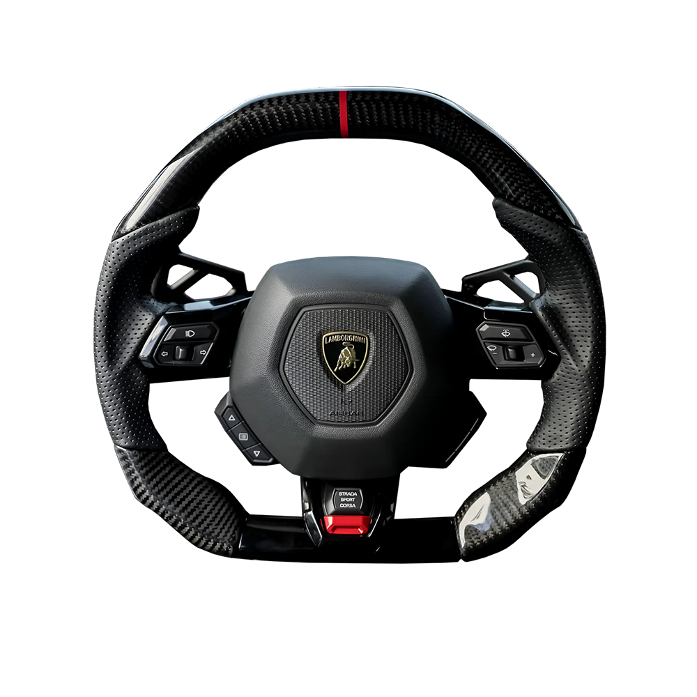 Customisable Carbon Fibre Steering Wheel for Lamborghini Huracan - Transparent View