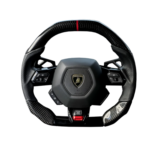 Customisable Carbon Fibre Steering Wheel for Lamborghini Huracan - Transparent View