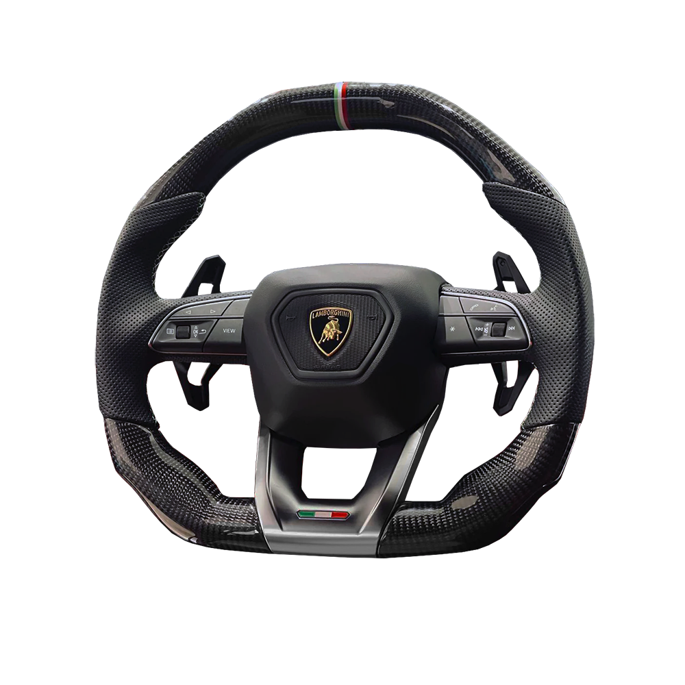 Customisable Carbon Fibre Steering Wheel for Lamborghini Urus - Transparent View