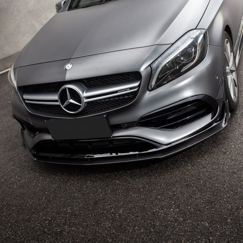 Mercedes A45 W176 with Carbon Fibre Front Splitter Installed - Front View