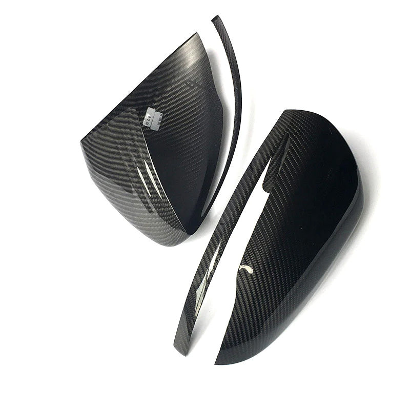 Close-Up of Carbon Fibre Mirror Covers for Mercedes C63 AMG (W205)