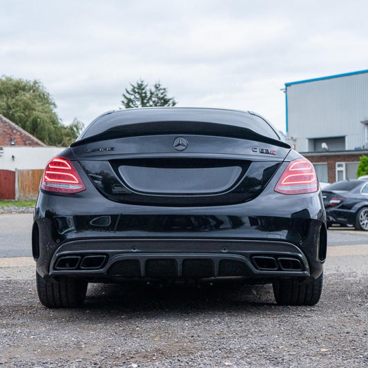 Mercedes C63 AMG W205 Saloon with Carbon Fibre OEM+ Rear Diffuser Installed - Rear View