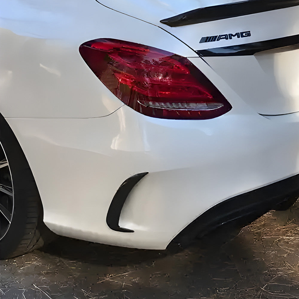 Side View of Mercedes C63 AMG W205 Saloon with Carbon Fibre Rear Vent Trim Installed