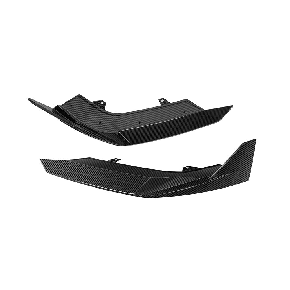 SOOQOO carbon fibre front lip end plates for Audi RS3 (8Y), pair shown in studio view