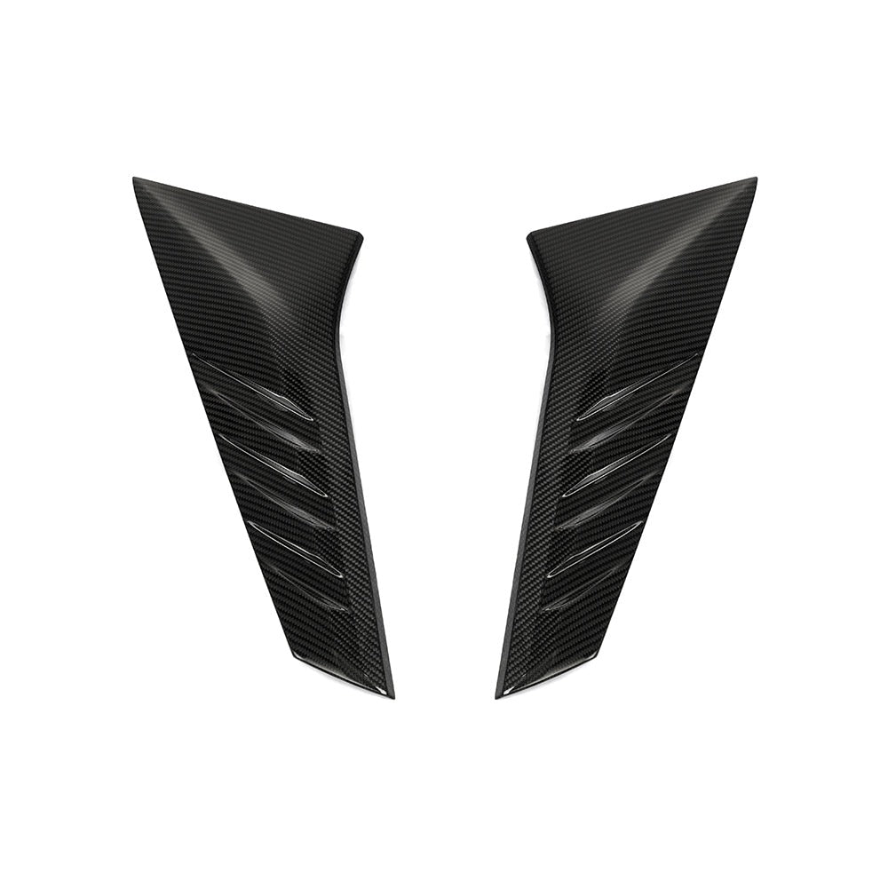SOOQOO carbon fibre rear window fins for Audi RS3 (8Y), pair studio view