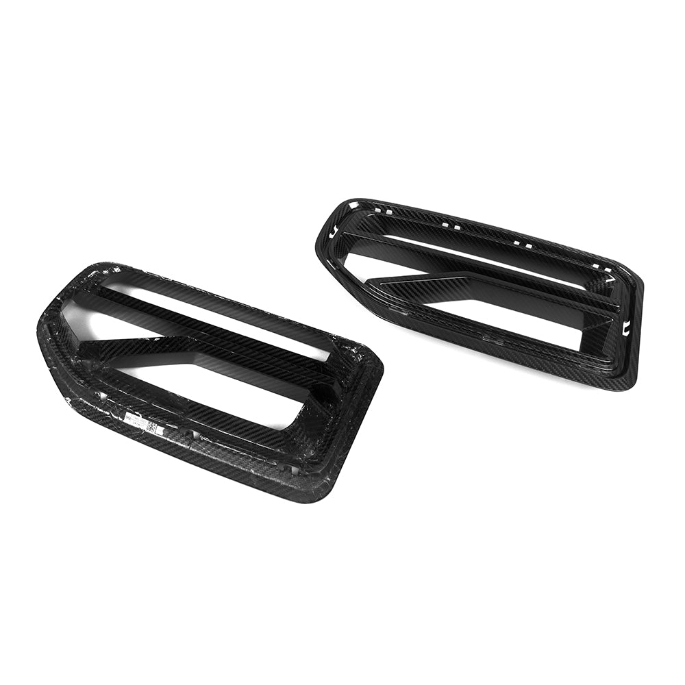 SOOQOO carbon fibre Front Grille V2 for BMW M2 (G87), alternate angled pair studio view