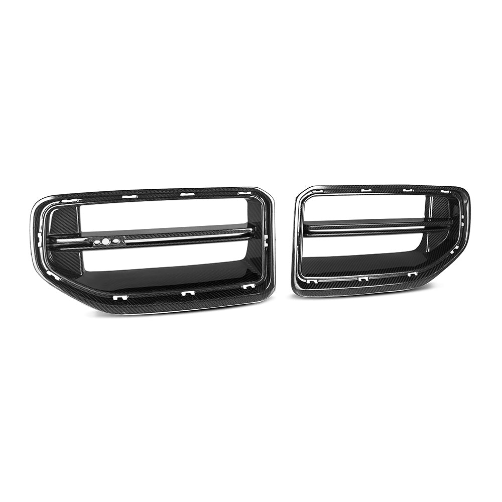 SOOQOO carbon fibre Front Grille V3 for BMW M2 (G87), angled pair studio view