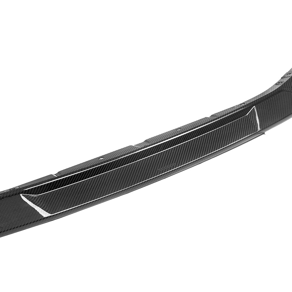 SOOQOO carbon fibre Front Splitter V3 for BMW M2 (G87), angled studio product view