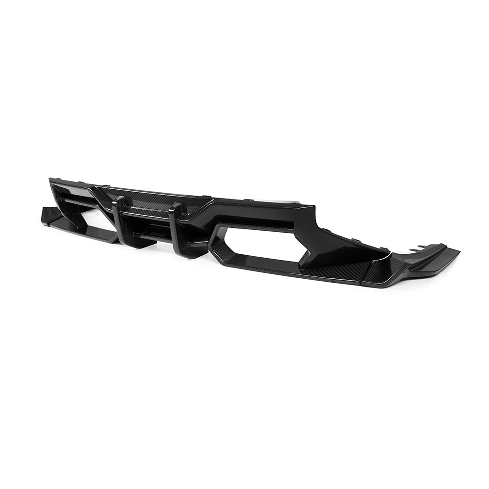 SOOQOO carbon fibre Rear Diffuser V1 for BMW M2 (G87), angled side product view